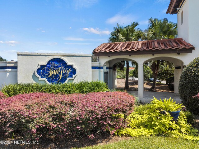 view of community sign