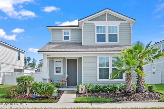 view of front of home featuring covered porch