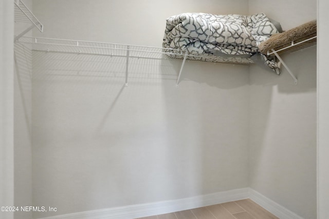 walk in closet featuring hardwood / wood-style flooring