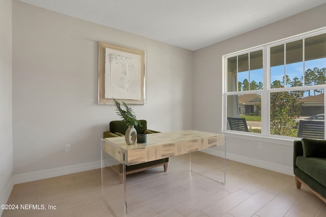 interior space with light hardwood / wood-style flooring