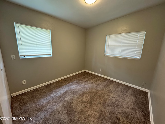 carpeted spare room featuring a wealth of natural light