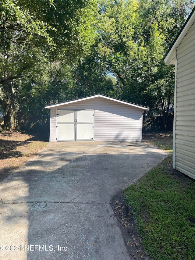 view of garage