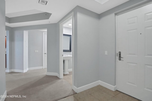1031 1st St S Unit 504, Jacksonville Beach, FL 32250 - foyer entrance featuring baseboards, visible vents, and light tile patterned flooring
