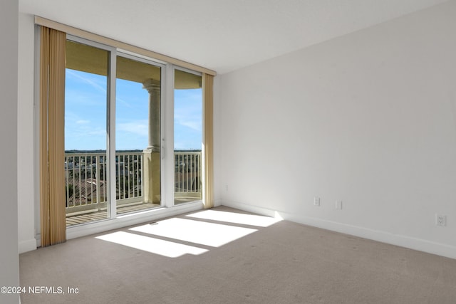 1031 1st St S Unit 504, Jacksonville Beach, FL 32250 - empty room with baseboards, expansive windows, and carpet