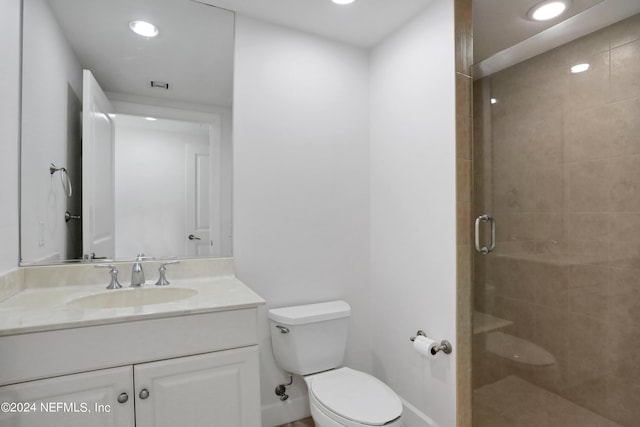 1031 1st St S Unit 504, Jacksonville Beach, FL 32250 - full bath featuring vanity, toilet, recessed lighting, and a shower stall