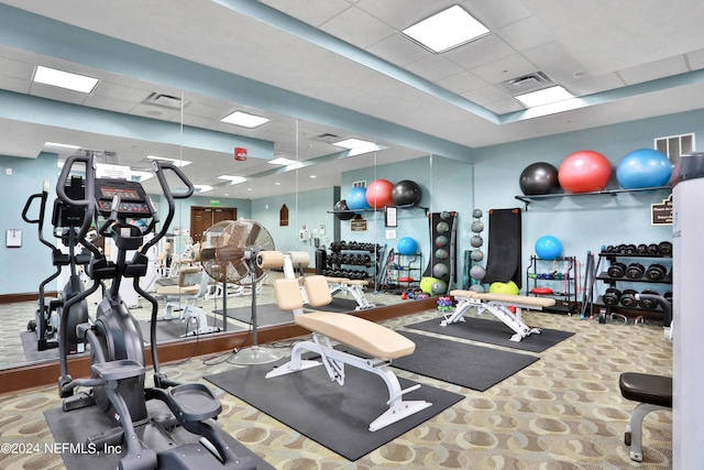1031 1st St S Unit 504, Jacksonville Beach, FL 32250 - gym featuring visible vents and a drop ceiling