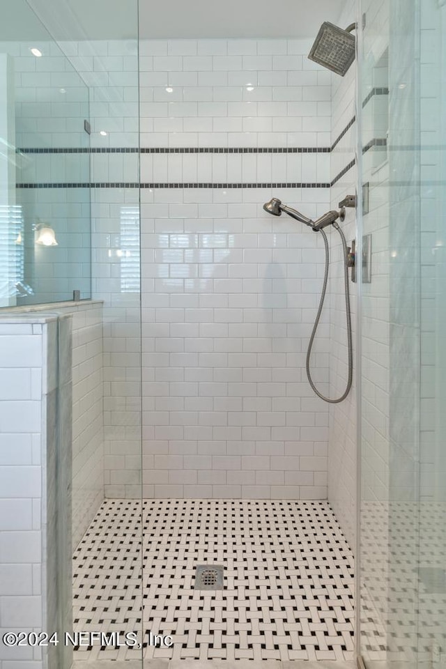 bathroom featuring walk in shower