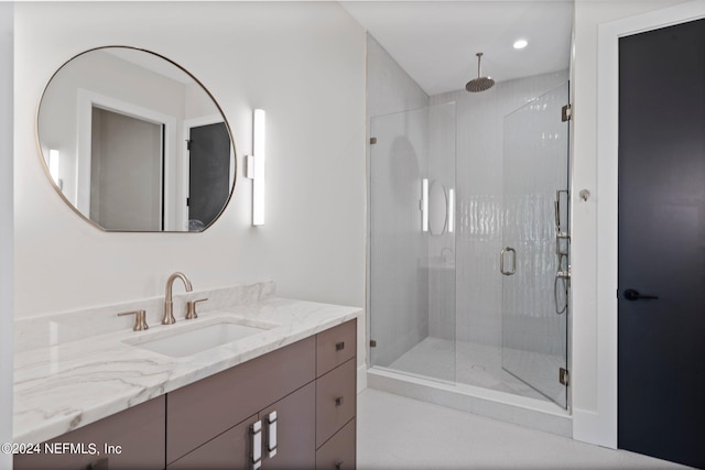 121 12th Ave S, Jacksonville Beach, FL 32250 - full bath featuring vanity, a stall shower, and recessed lighting