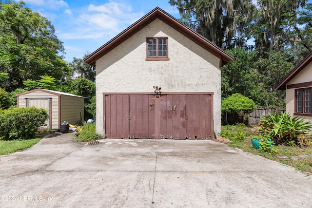 view of garage