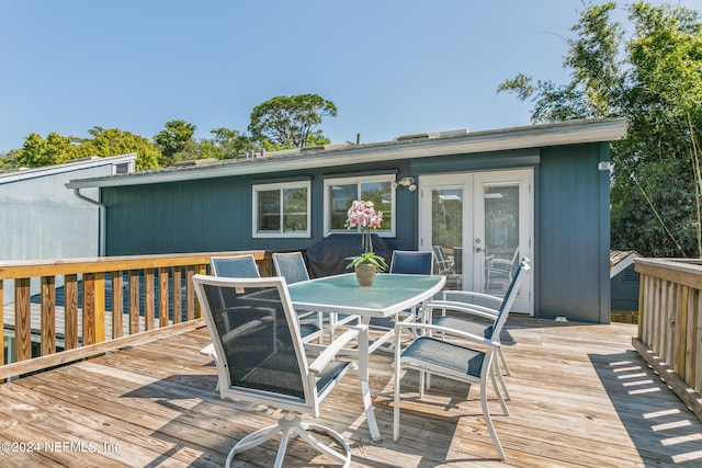 deck featuring french doors