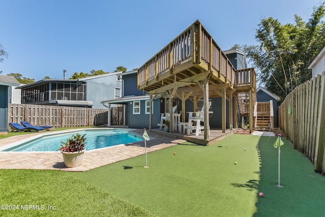 view of pool with a patio area