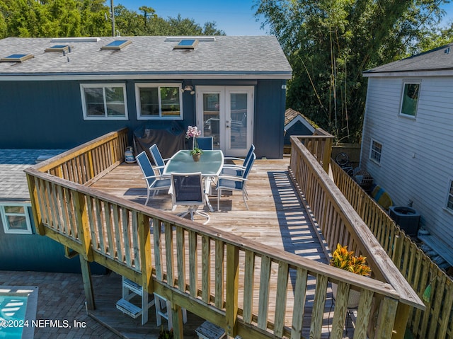 deck featuring french doors