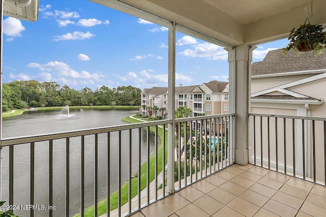 balcony with a water view