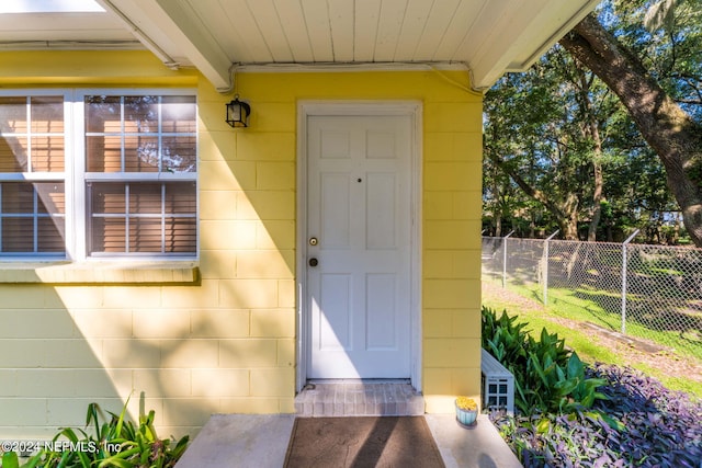 view of doorway to property