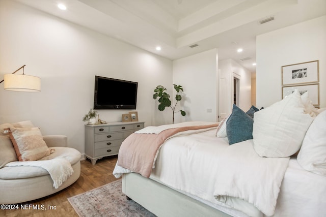 bedroom featuring light wood-type flooring