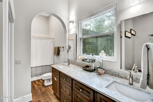 3565 Red Cloud Trl, Saint Augustine, FL 32086 - full bath featuring wood finished floors, a sink, double vanity, and toilet