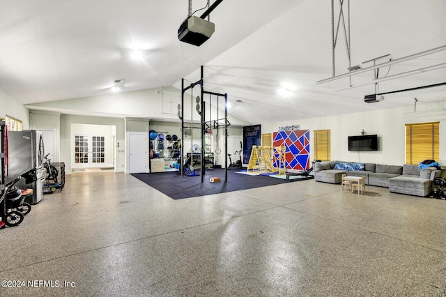 3565 Red Cloud Trl, Saint Augustine, FL 32086 - garage featuring a garage door opener and french doors