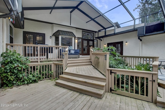 3565 Red Cloud Trl, Saint Augustine, FL 32086 - wooden terrace with french doors
