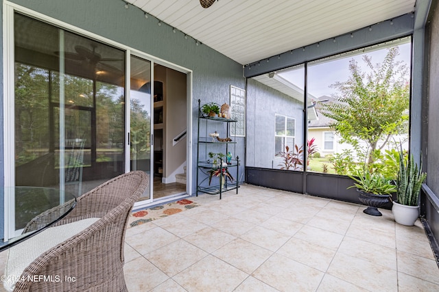 view of unfurnished sunroom