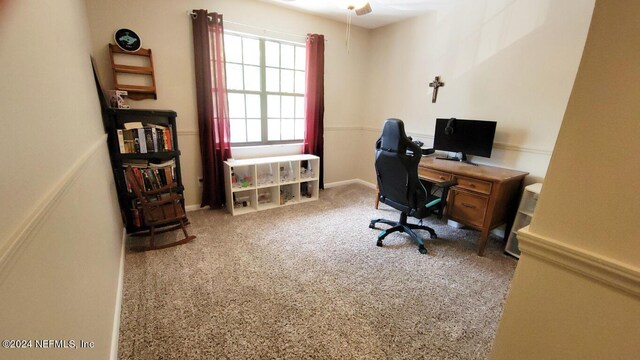 view of carpeted office