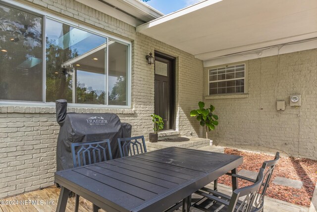 view of patio / terrace featuring a grill