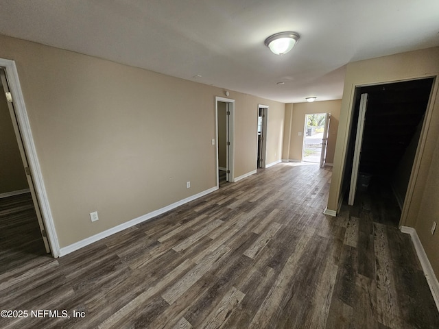 unfurnished room featuring dark hardwood / wood-style flooring