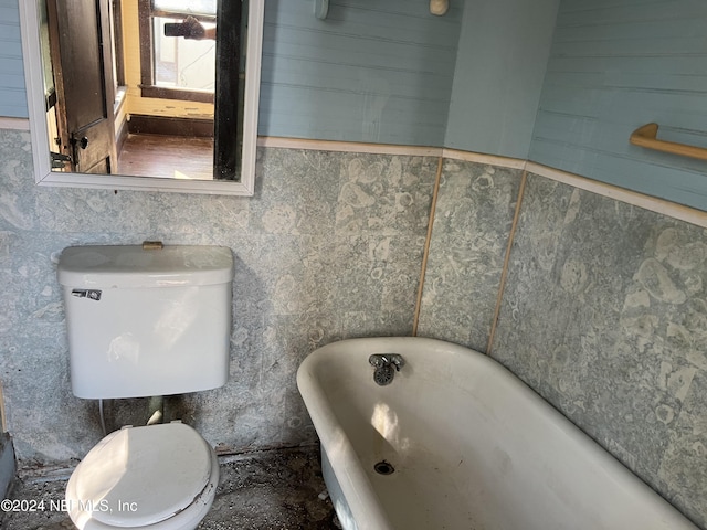 bathroom with a bathtub and toilet