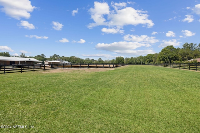 view of yard featuring a rural view