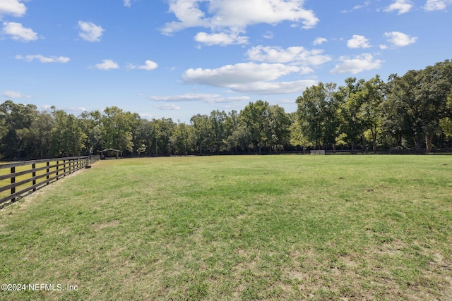 view of yard featuring a rural view