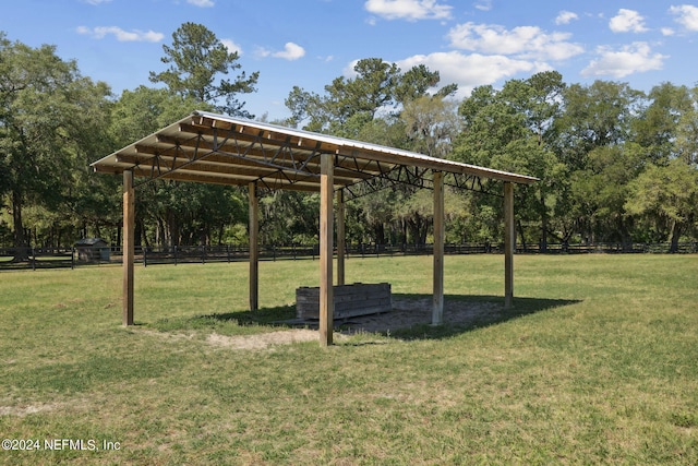 view of community featuring a lawn