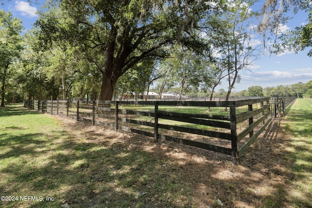 exterior space with a rural view