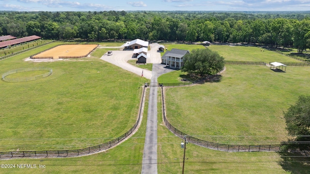 drone / aerial view featuring a rural view