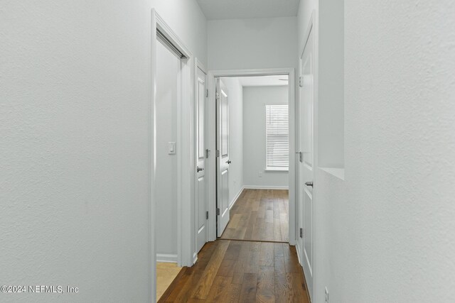 hallway featuring hardwood / wood-style floors