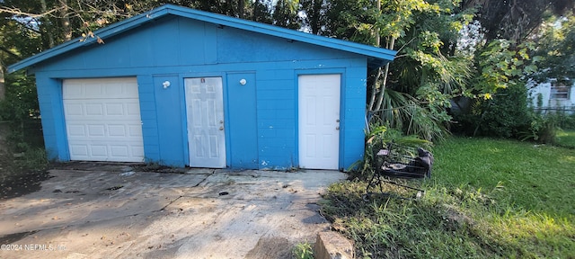 view of garage