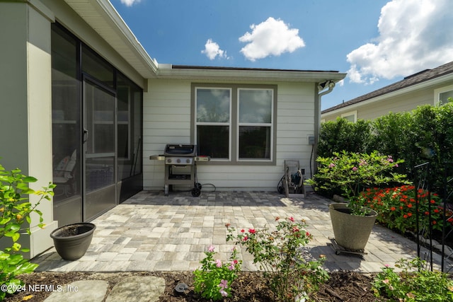 view of patio featuring area for grilling