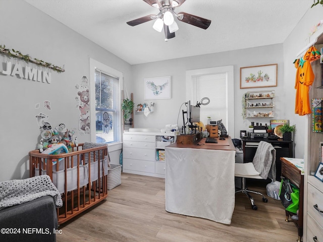 2745 Gilmore St, Jacksonville, FL 32205 - office space featuring a ceiling fan and light wood finished floors