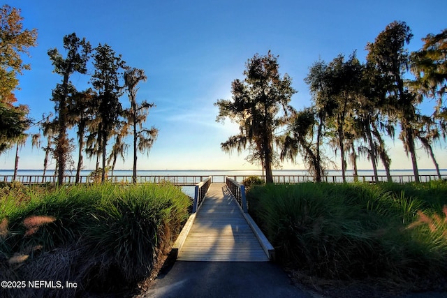 view of property's community featuring a water view