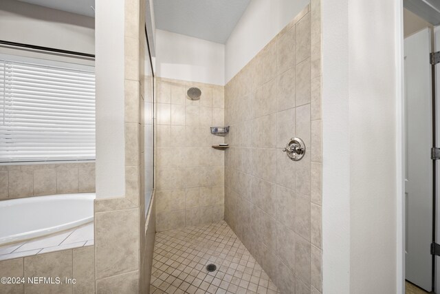 bathroom with plus walk in shower