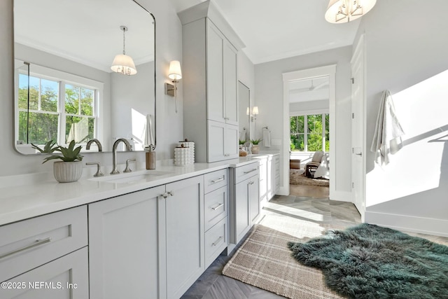 354 River Breeze Dr Lot 3, Ponte Vedra, FL 32081 - bathroom featuring vanity, baseboards, and crown molding