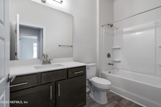 3145 Forest View Ln, Green Cove Springs, FL 32043 - bathroom with vanity, wood finished floors, and  shower combination