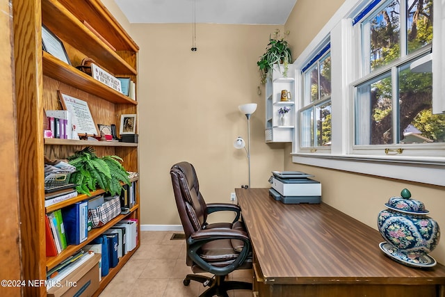 view of tiled office space