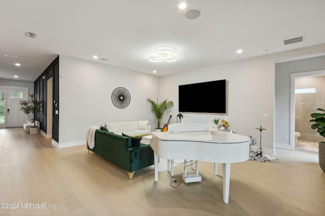 living room featuring light hardwood / wood-style floors