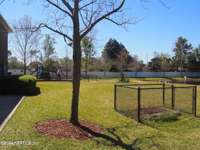 view of yard featuring a playground