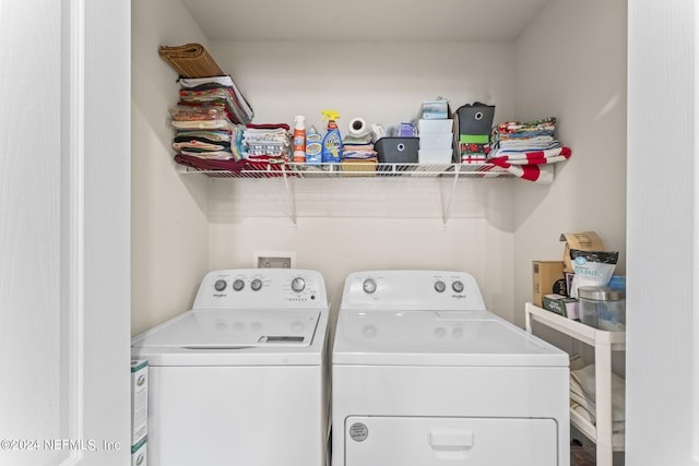 laundry room featuring washing machine and dryer