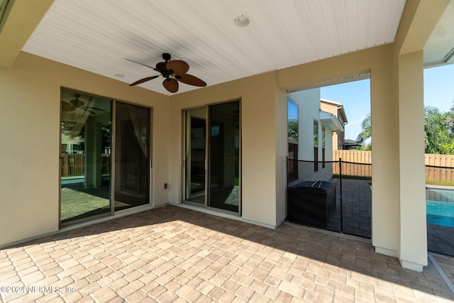 view of patio with ceiling fan