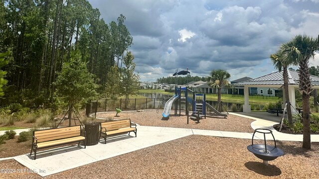 view of jungle gym featuring a gazebo