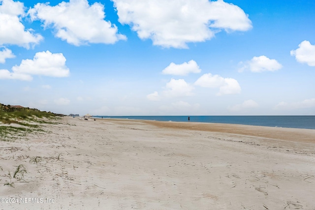 property view of water featuring a view of the beach