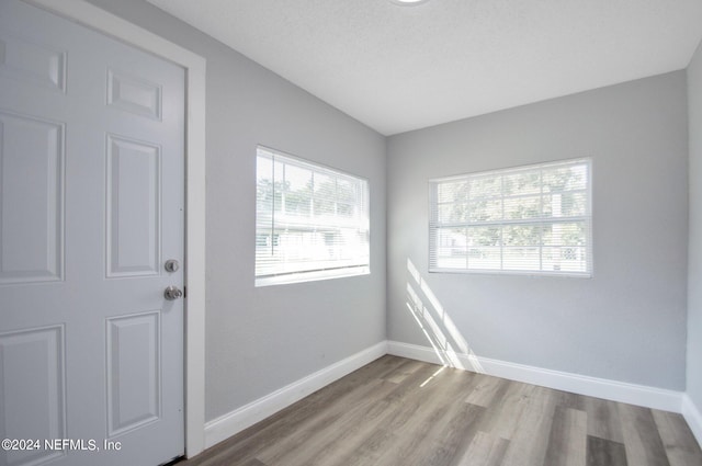 spare room with light hardwood / wood-style flooring