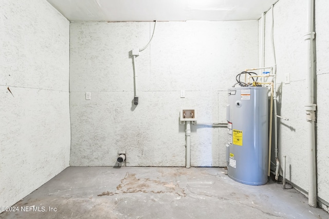 interior space with hookup for an electric dryer and electric water heater