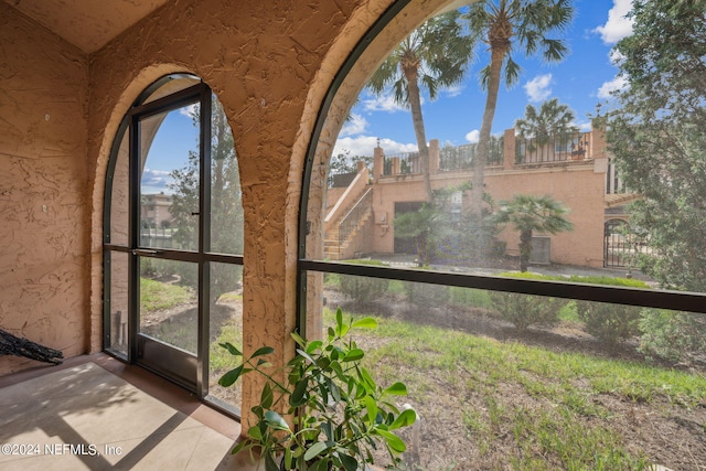 view of unfurnished sunroom